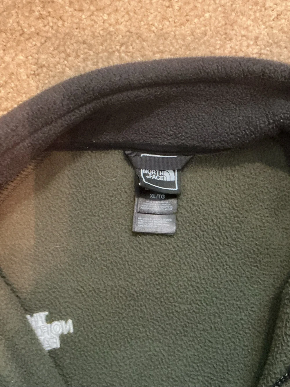 The North Face Olive Green & Black Fleece Jacket